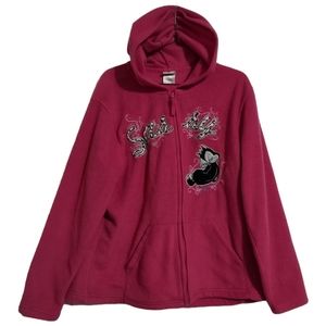 Looney Tunes Pepe Le Pew Penelope Pussycat Light Pink Size Large Hooded Jacket